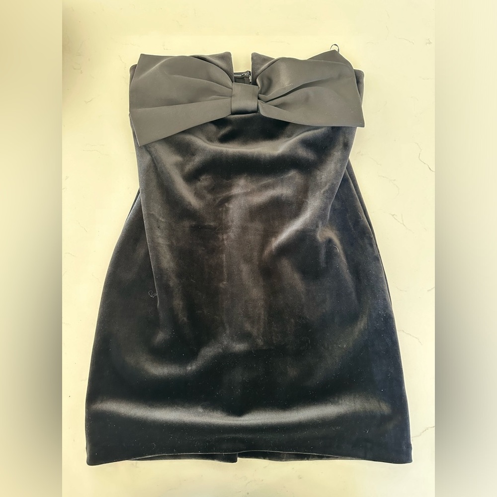 Express black velvet mini dress